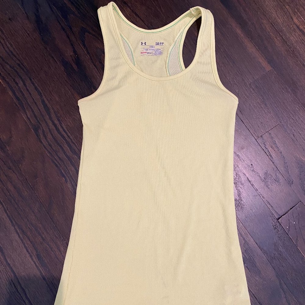 Highlighter Yellow Underarmour Ribbed Tank Top